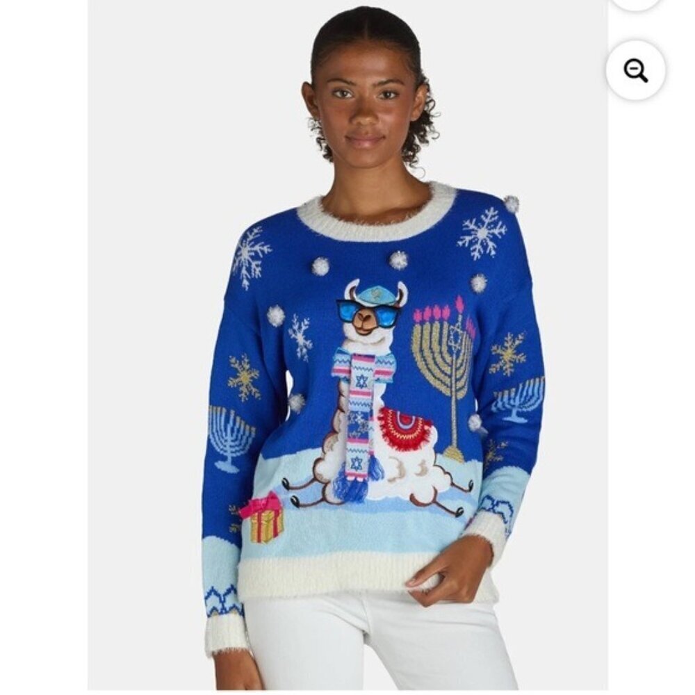 Holiday Time Women’s Embellished Sweater M Festive Cozy Winter Cottagecore
